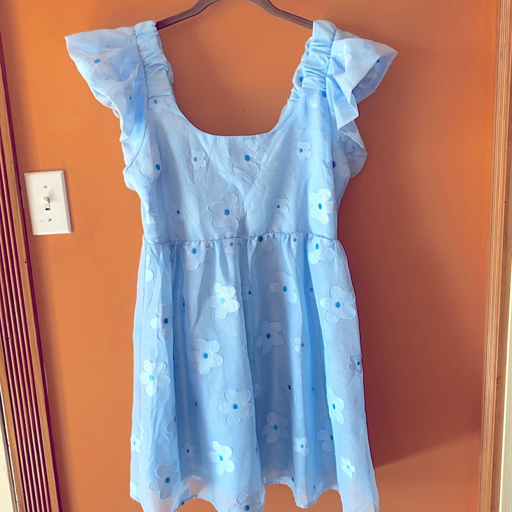 Blue Floral Dress-Junior Girl